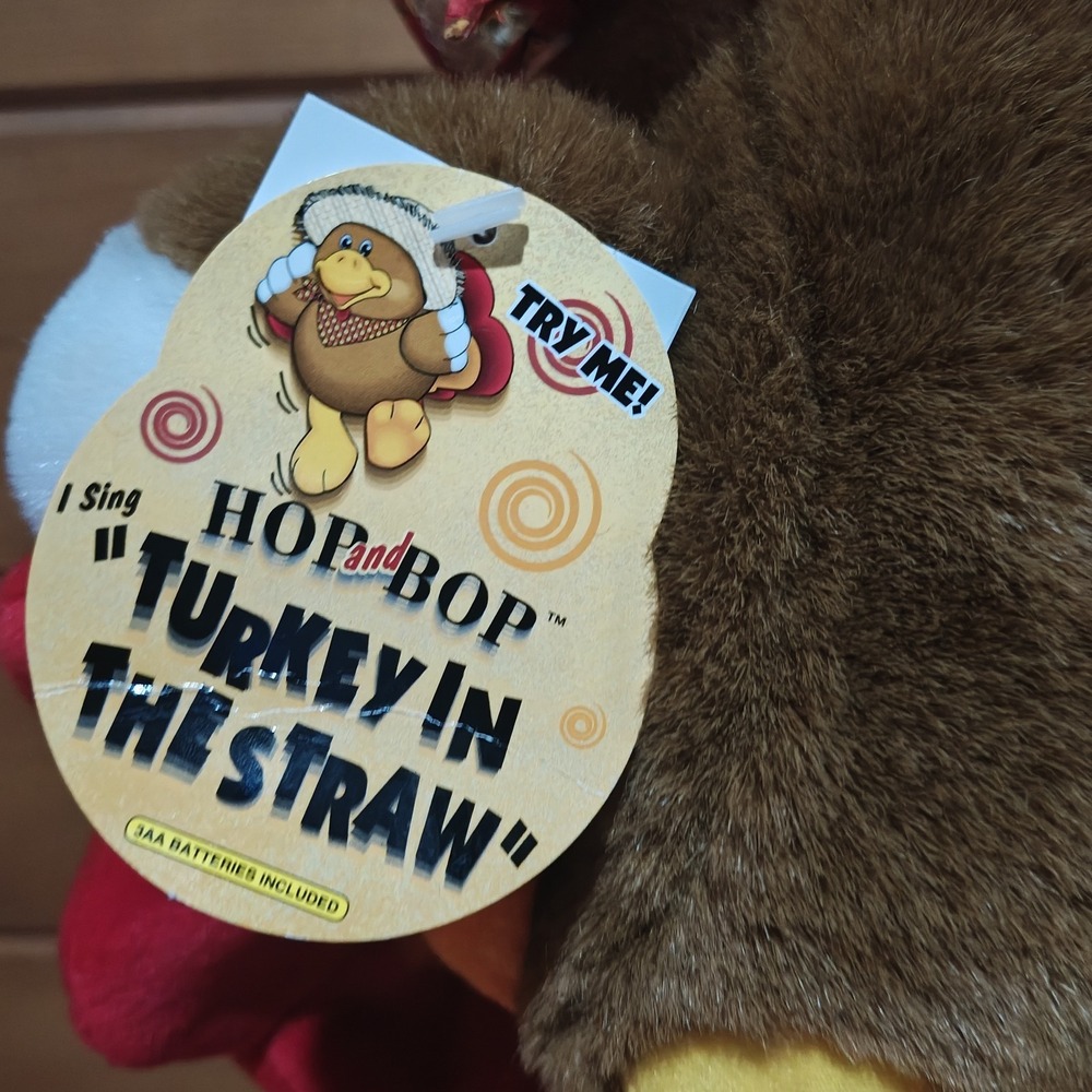 Turkey In The Straw Animatronic Hop And Bop Sings Gobbles Plush Thanksgiving E52 - Picture 6 of 7